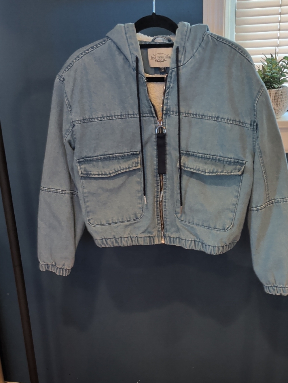 Light Blue Hooded Denim Jacket
